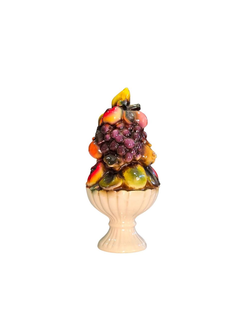 7" Ceramic Fruit Topiary Capri by Arnart Mid-Century Fluted Urn Vignette Accent